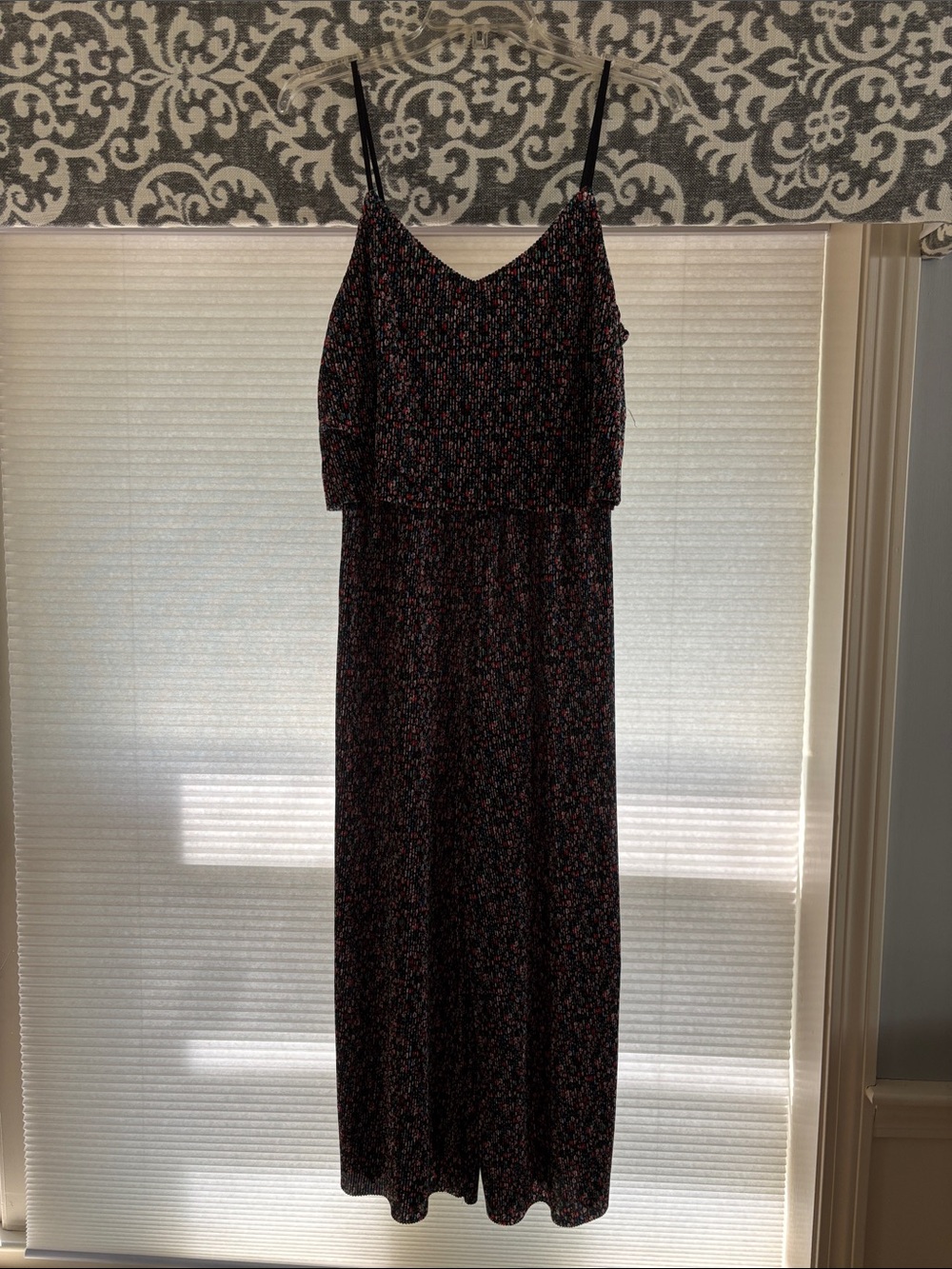 BeBop Black Floral Spaghetti-Strap Jumpsuit